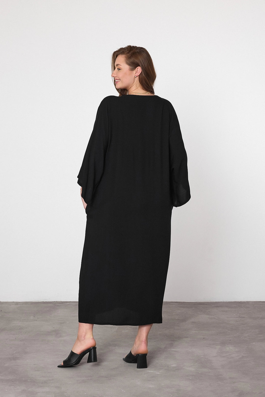 Maxi Boy Black Embroidered Woven Viscose Dress BCVL-25V048 - Goslar