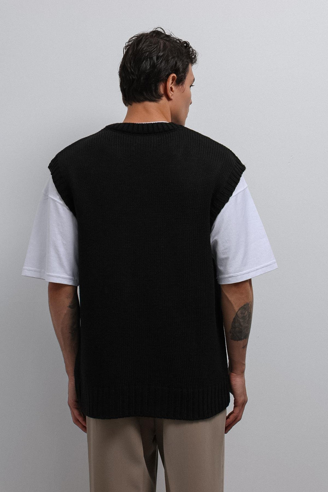 ANT Antioch Black Knitted Men's Sweater Vest - Sutton Coldfield