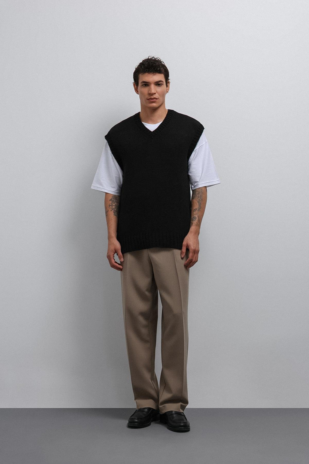 ANT Antioch Black Knitted Men's Sweater Vest - Sutton Coldfield