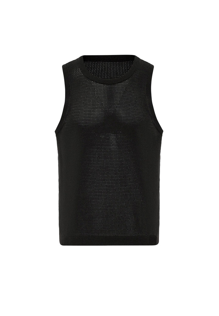 ANT Antioch Black Knitted Texture Men's Tank Top - Montpellier