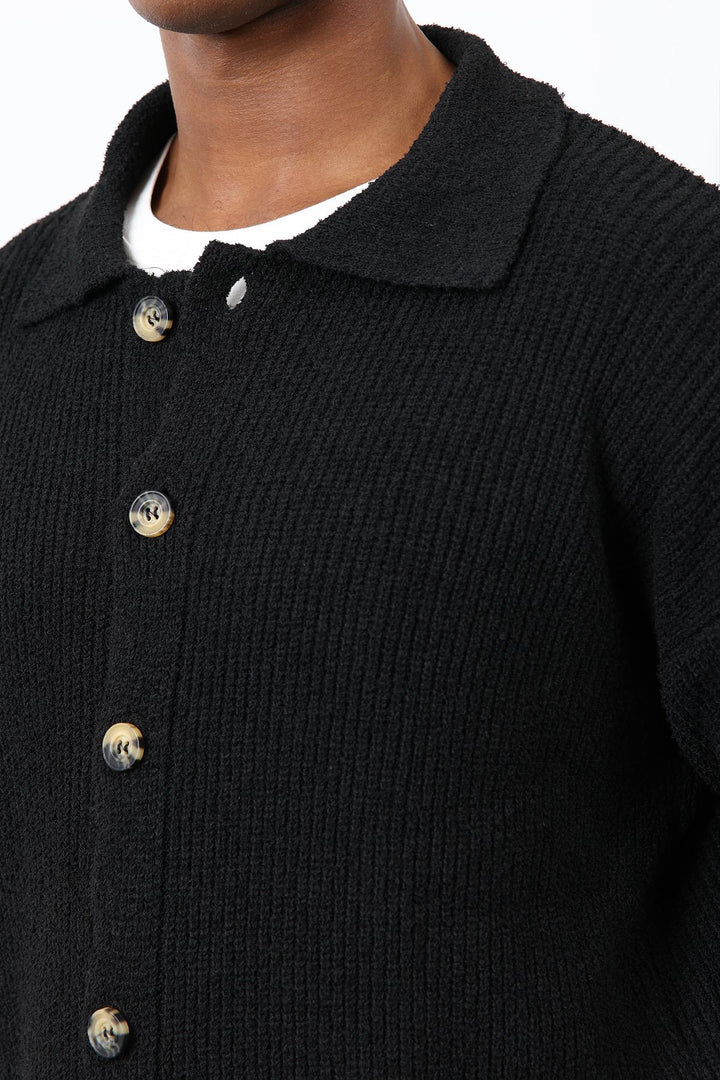 ANT Antioch Siyah Örme Triko Erkek Hırka - Leyland