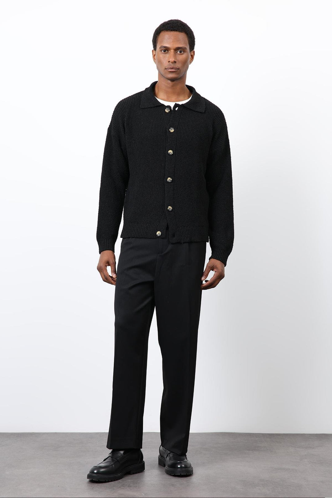 ANT Antioch Siyah Örme Triko Erkek Hırka - Leyland