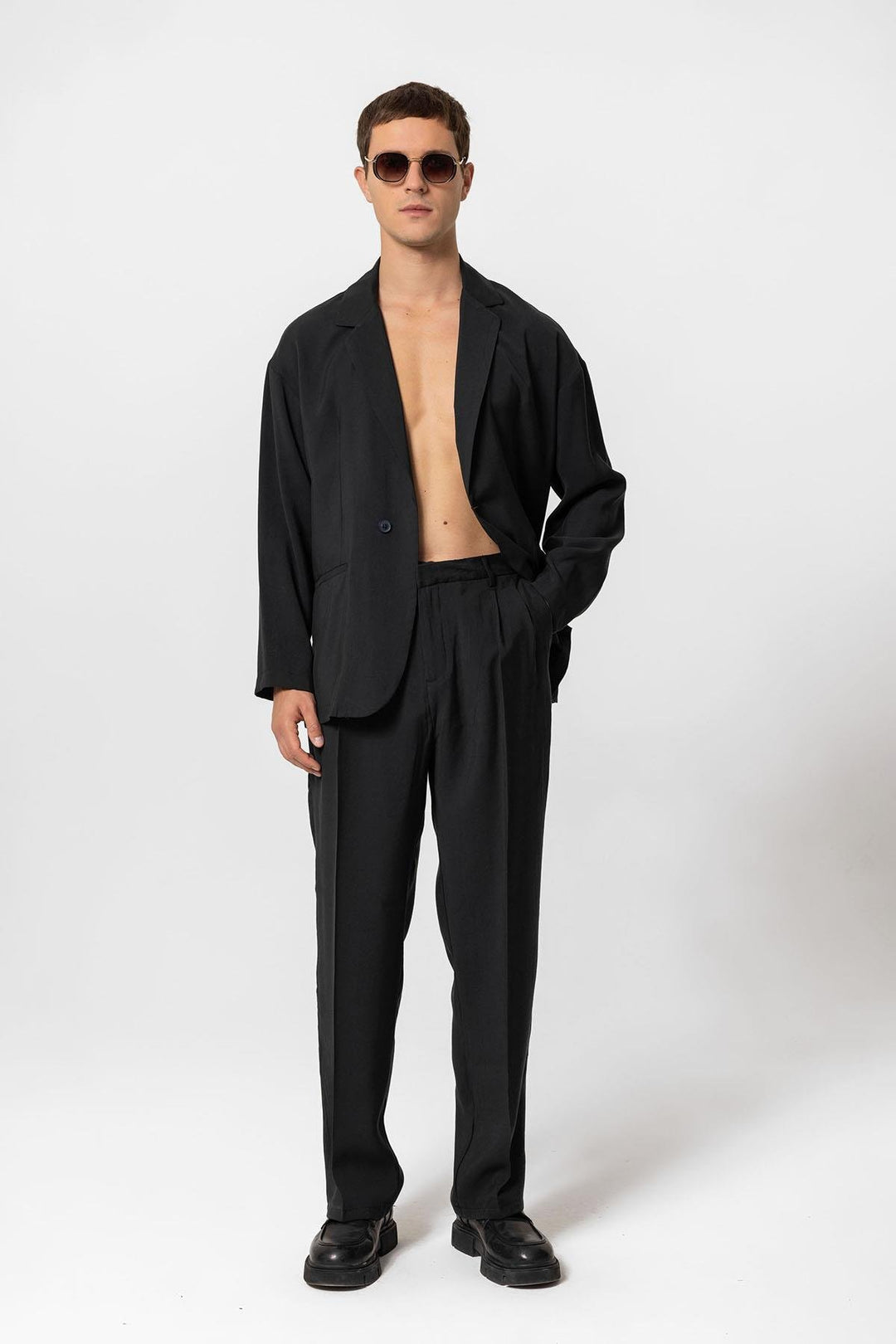 ANT Antioch Black Oversize Unlined Men's Blazer Jacket - Pavlohrad