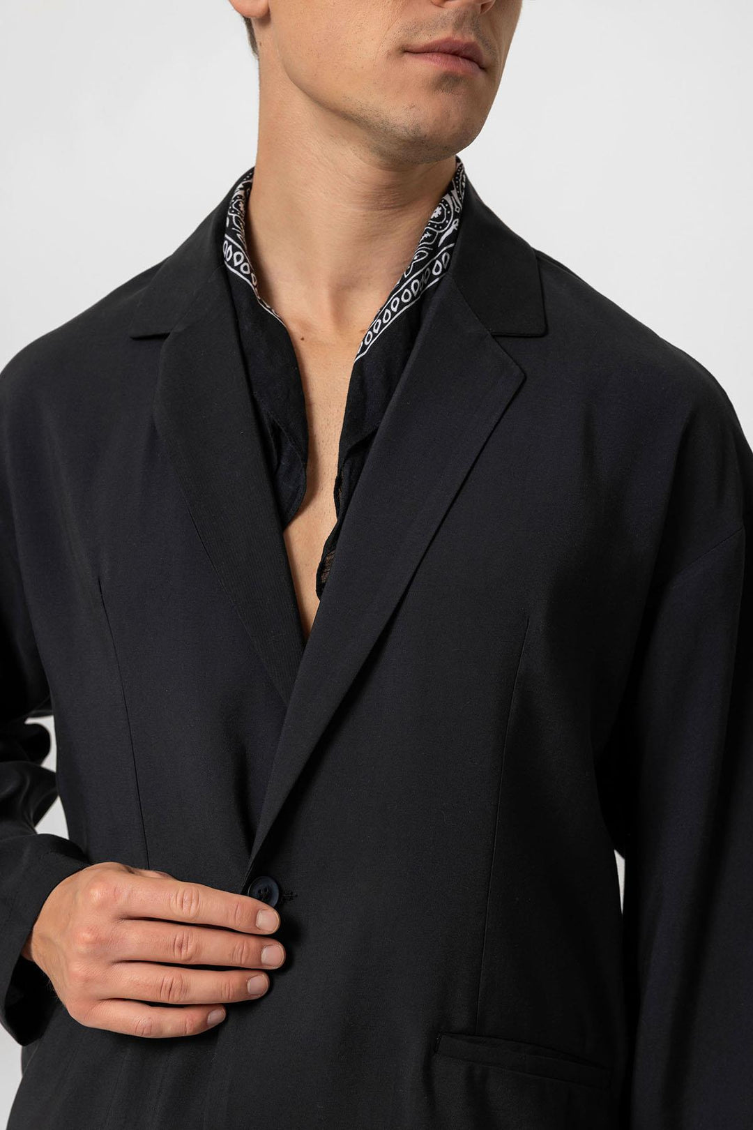 ANT Antioch Black Oversize Unlined Men's Blazer Jacket - Pavlohrad