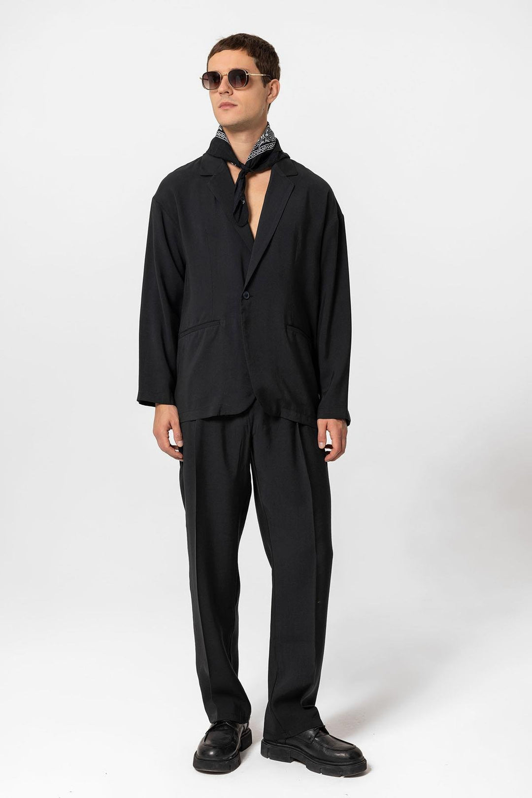 ANT Antioch Black Oversize Unlined Men's Blazer Jacket - Pavlohrad