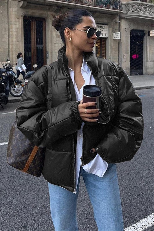 MDX Black Oversize Basic Leather Jacket MG1387 - Jiquílpan de Juárez