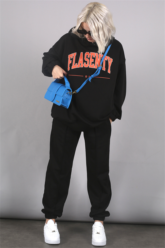 MDX Black Oversized Printed Tracksuit MG1561 - Strasbourg