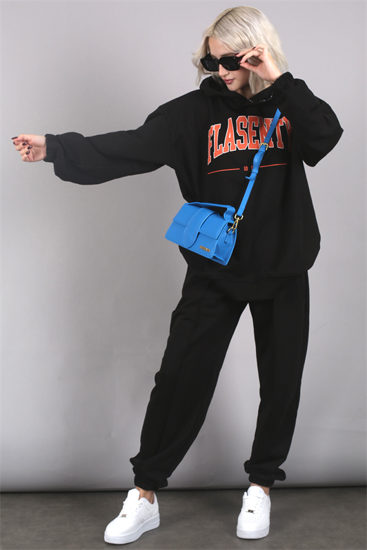 MDX Black Oversized Printed Tracksuit MG1561 - Strasbourg