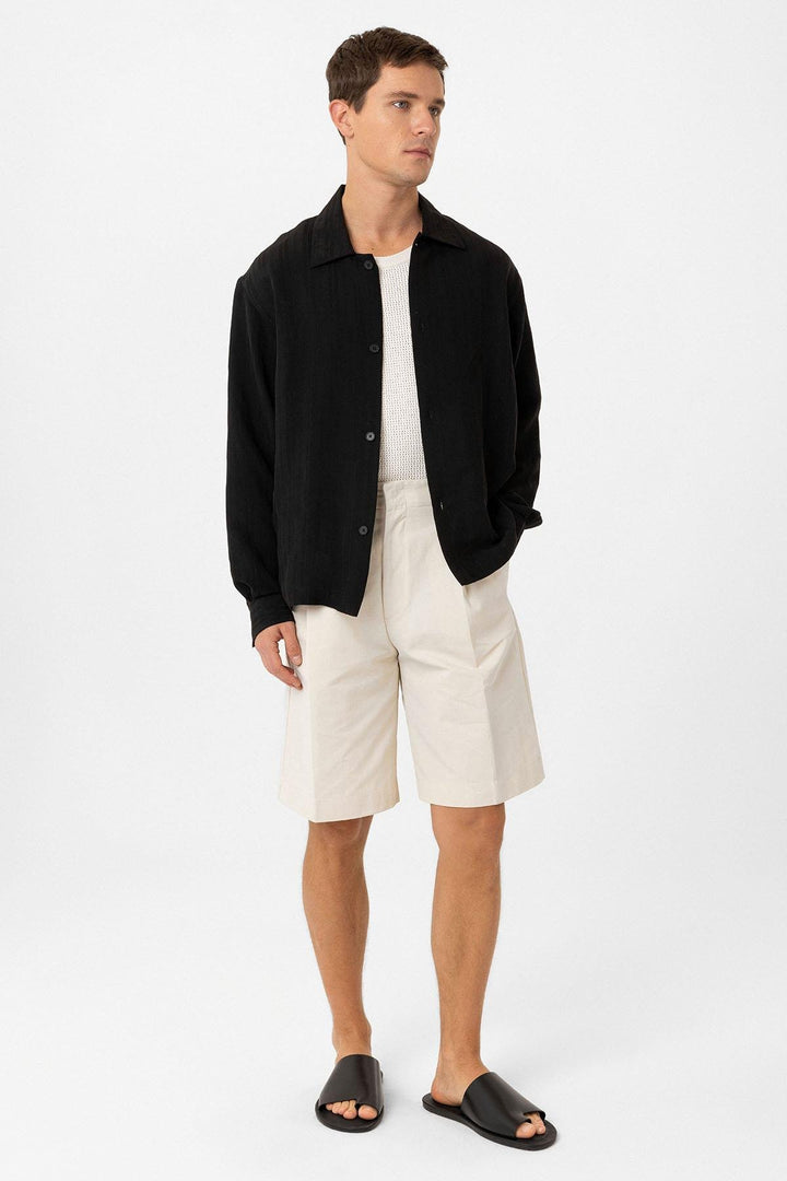 ANT Antioch Black Oversized Textured Men's Shirt - Heroica Nogales