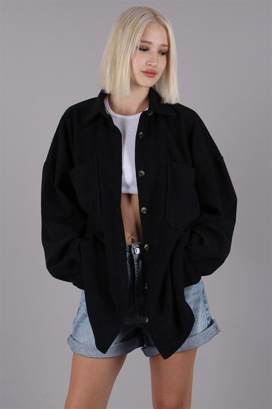 MDX Black Oversized Shirt Jacket MG1562 - Lake Elsinore