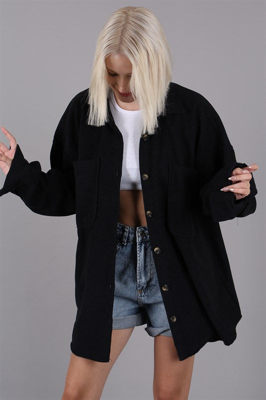 MDX Black Oversized Shirt Jacket MG1562 - Lake Elsinore