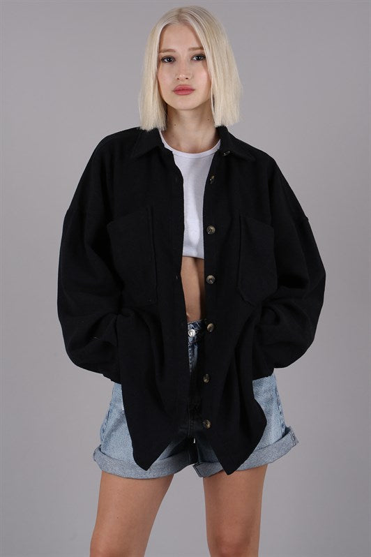 MDX Black Oversized Shirt Jacket MG1562 - Lake Elsinore