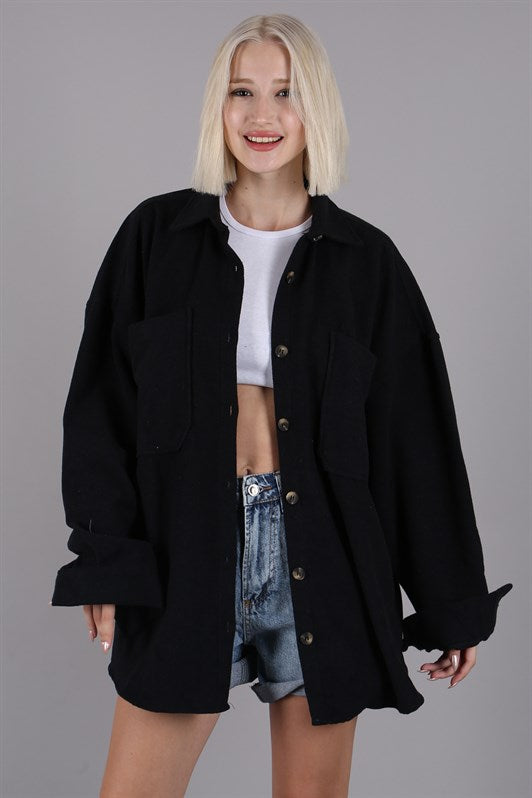 MDX Black Oversized Shirt Jacket MG1562 - Lake Elsinore