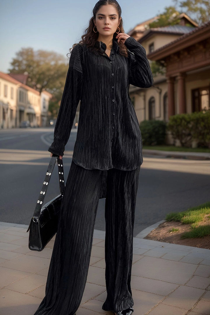 Black Oversized Two-Piece Set BCBSK-25700-3573 - Colombes