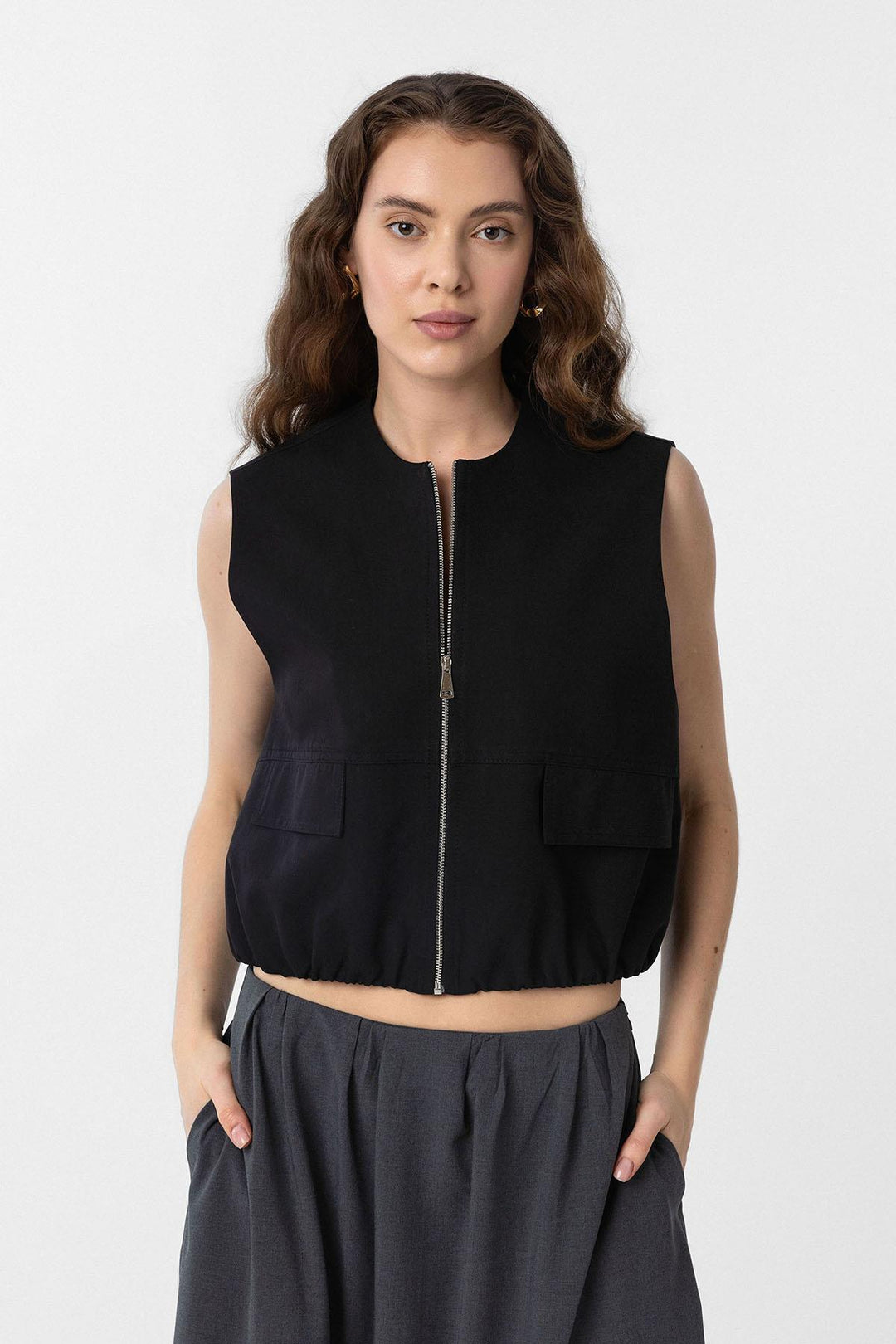 ANT Antioch Black Oversized Women's Vest - Deva