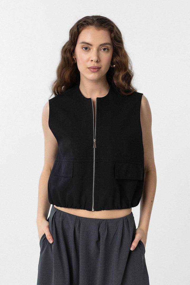 ANT Antioch Black Oversized Women's Vest - Deva