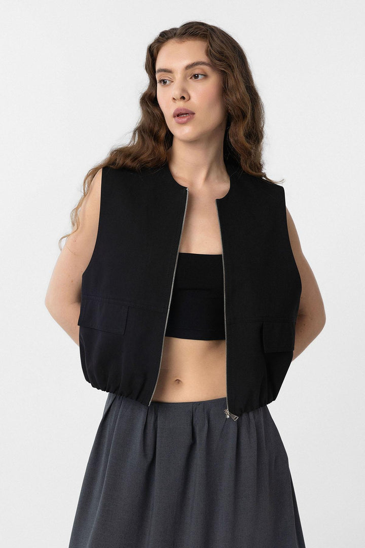 ANT Antioch Black Oversized Women's Vest - Deva