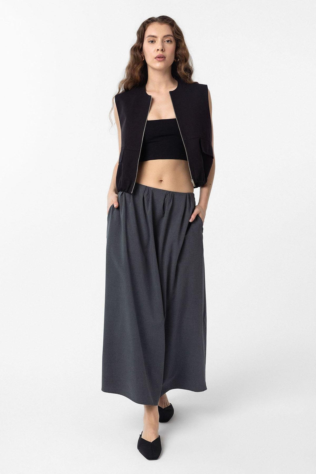 ANT Antioch Black Oversized Women's Vest - Deva