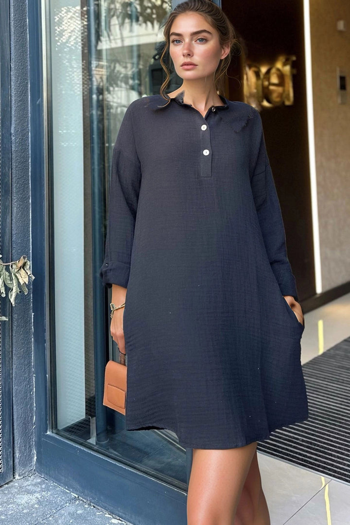 Black Oversize Mini Dress BCBSK-25700-3520 - San José Villa de Allende