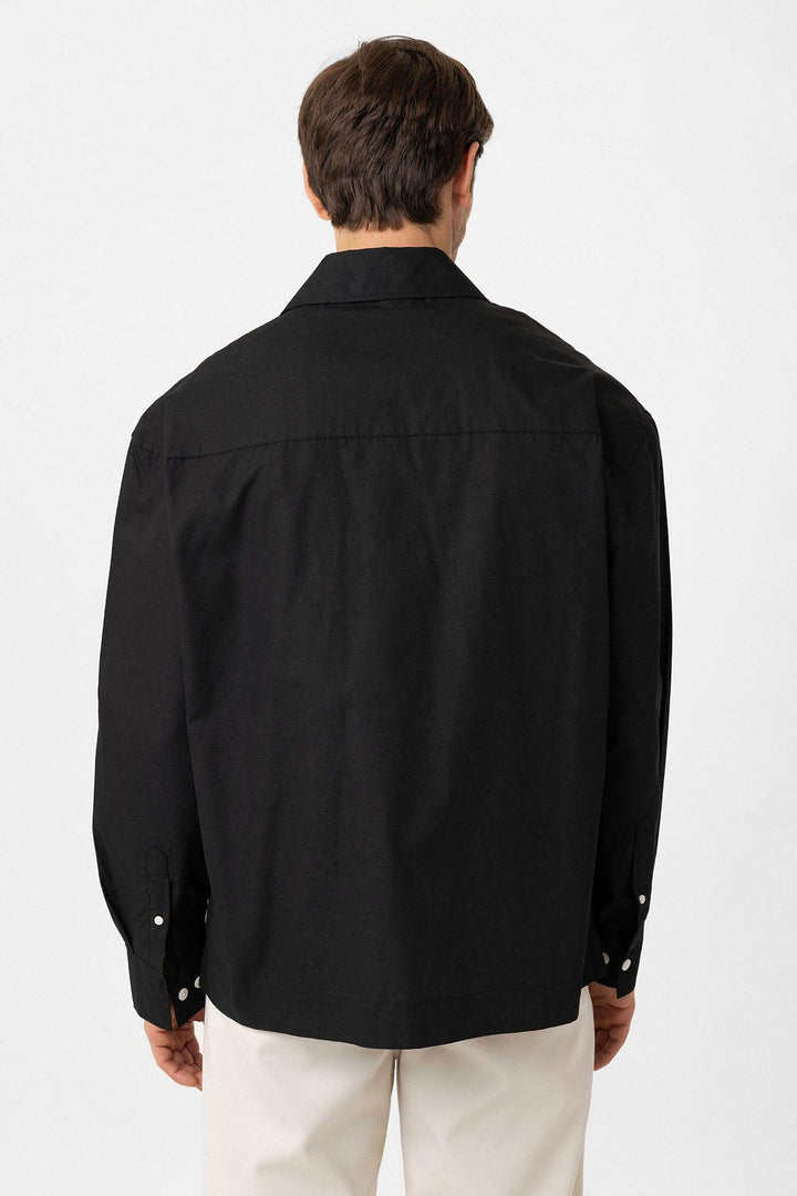 ANT Antioch Black Cotton Relaxed Fit Men's Shirt - Fleet