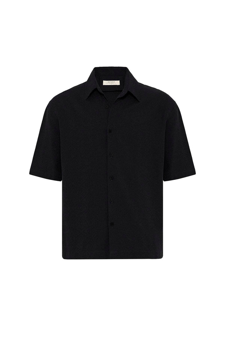 ANT Antioch Black Cotton Relaxed Short Sleeve Men's Shirt - Hanau