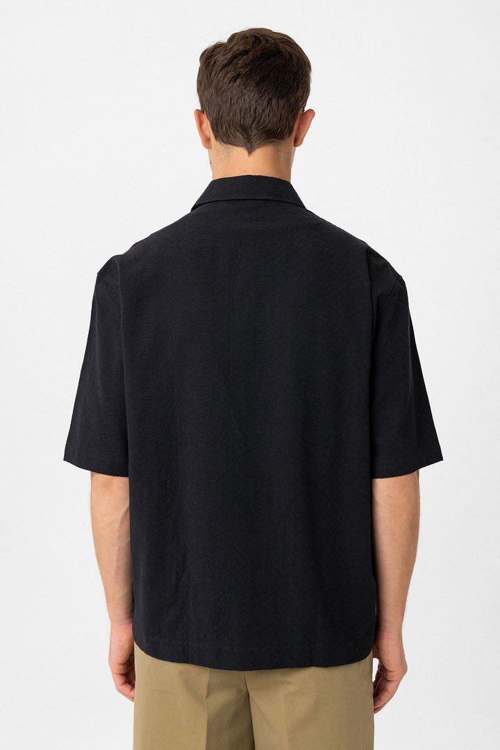 ANT Antioch Black Cotton Relaxed Short Sleeve Men's Shirt - Hanau