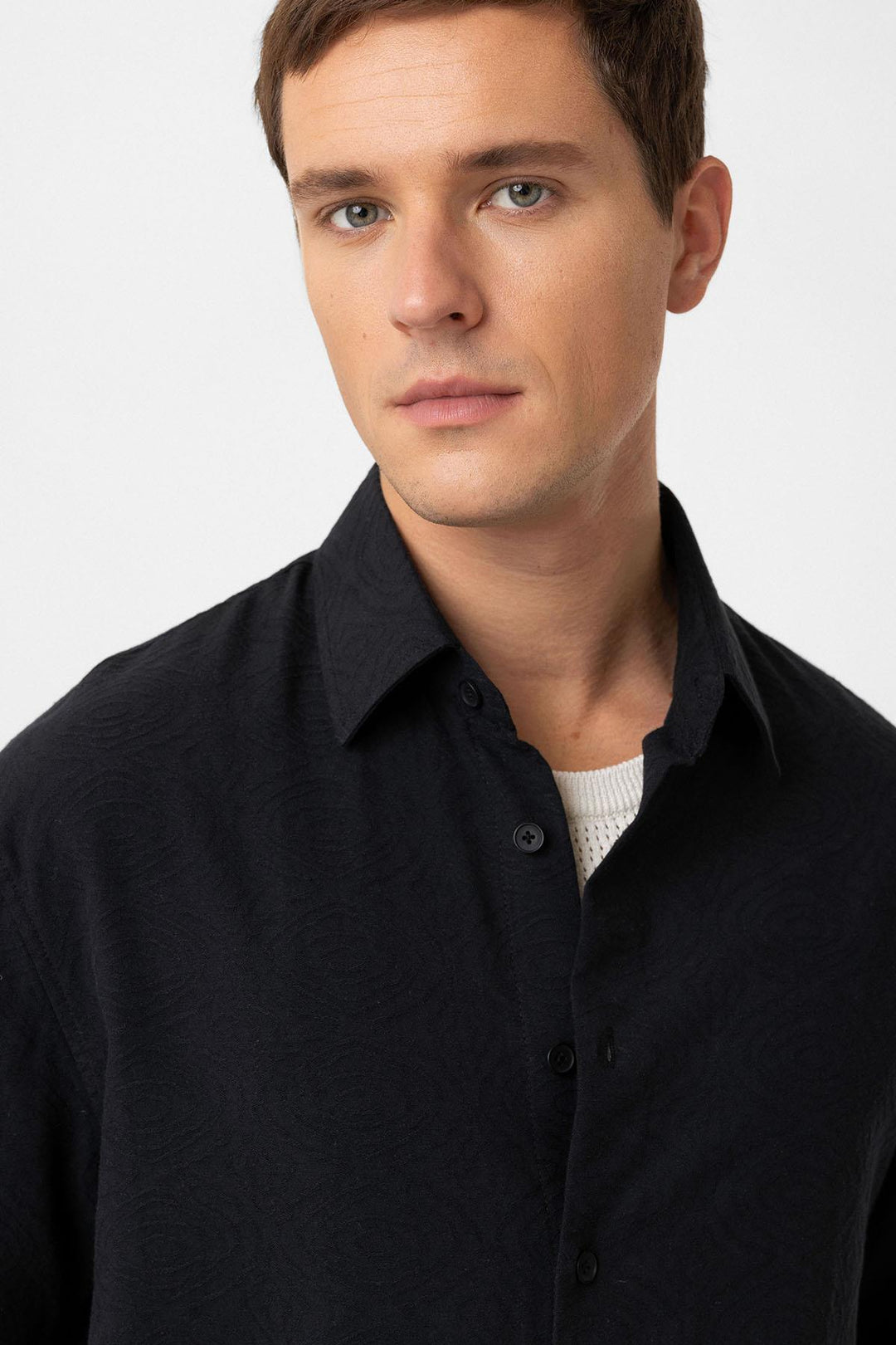 ANT Antioch Black Cotton Relaxed Short Sleeve Men's Shirt - Hanau