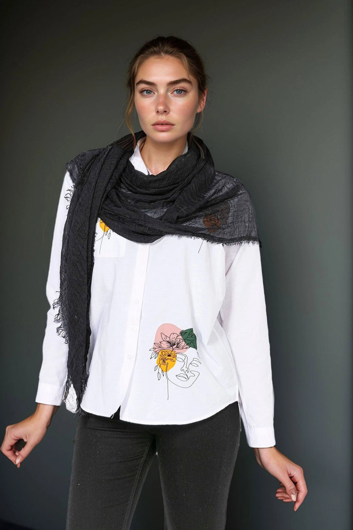Black Pareo Shawl BCNSV-2513479 - Oak Lawn