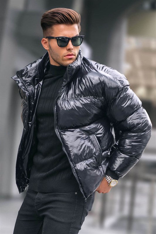 MDX Black Shiny Basic Puffer Jacket 5993 - Hollywood
