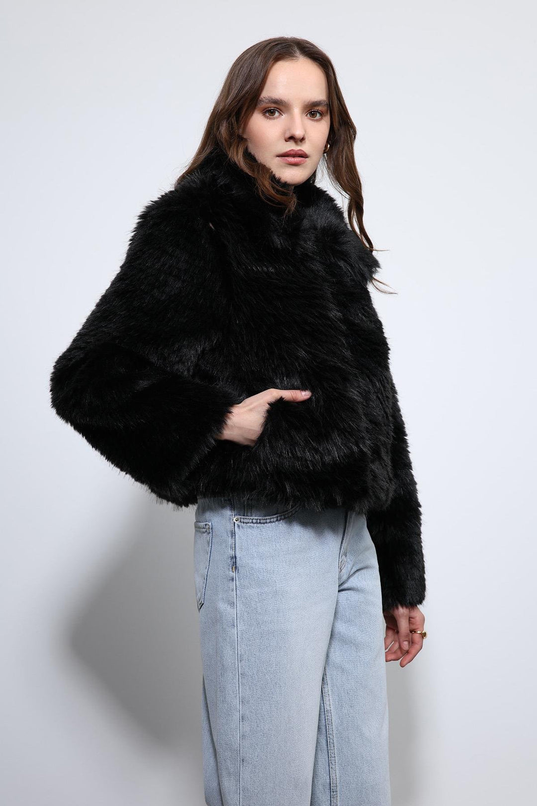 ANT Antioch Black Plush-Look Jacket - Arona