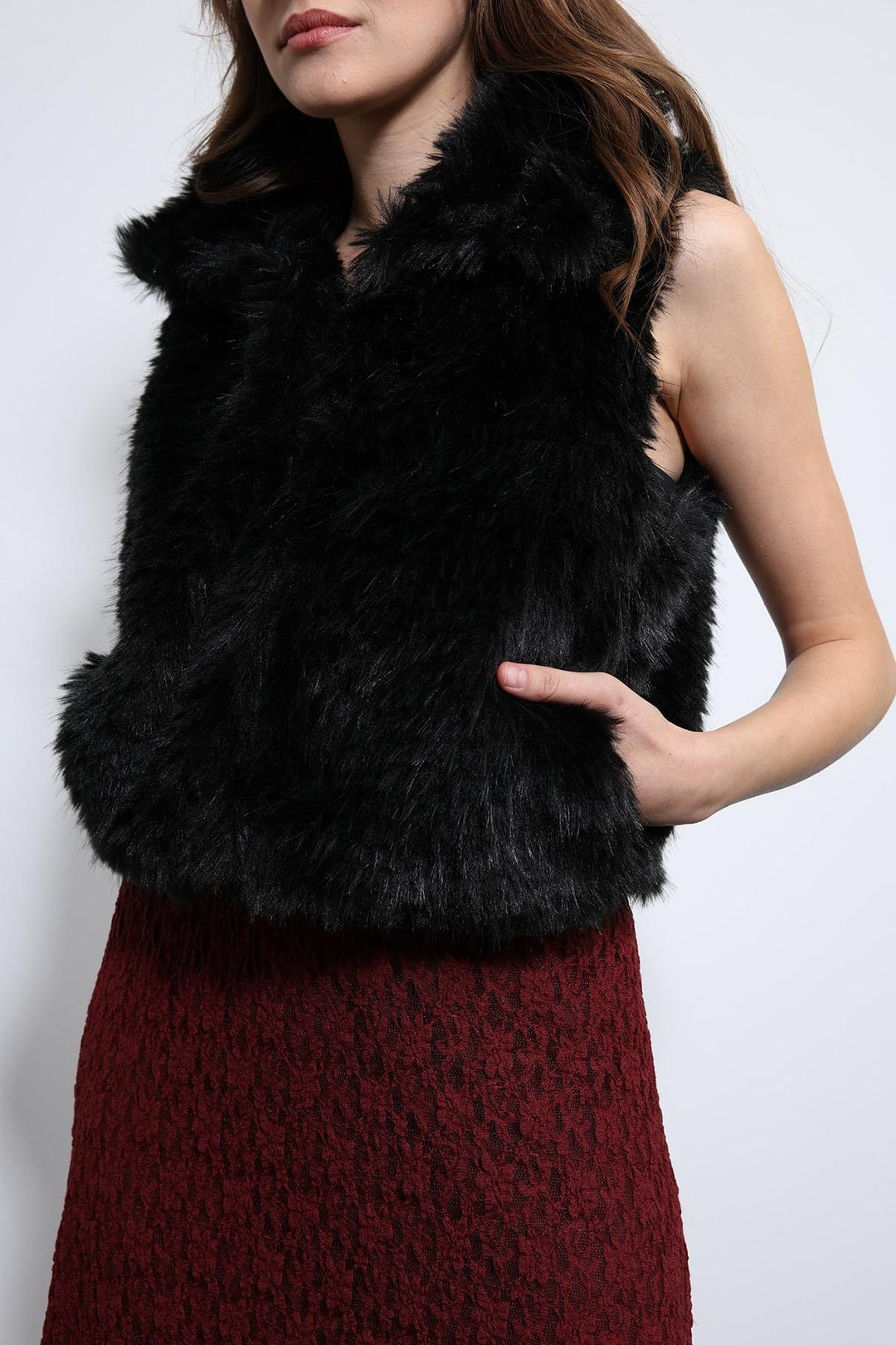 ANT Antioch Black Plush-Look Vest - Hamilton