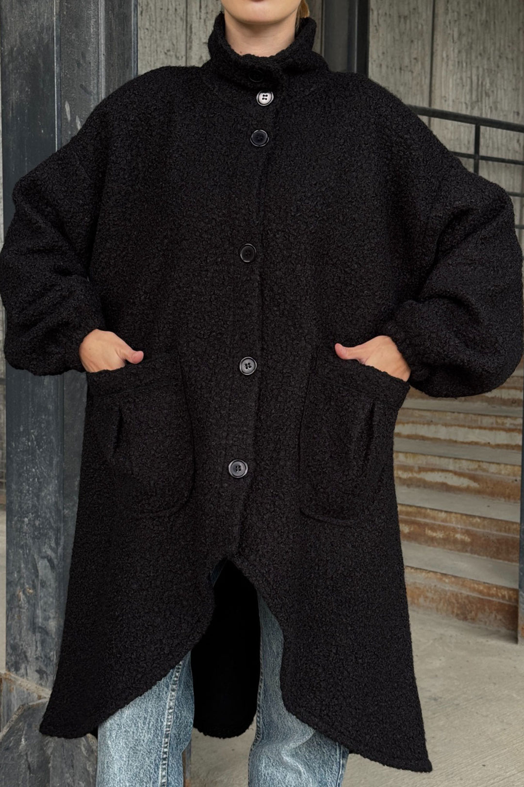 Black Plush Faux Fur Jacket BCBT-252000 - Southampton