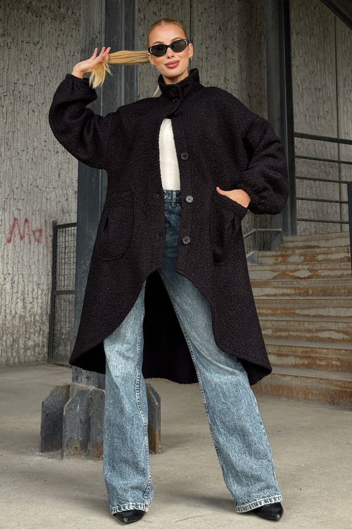 Black Plush Faux Fur Jacket BCBT-252000 - Southampton