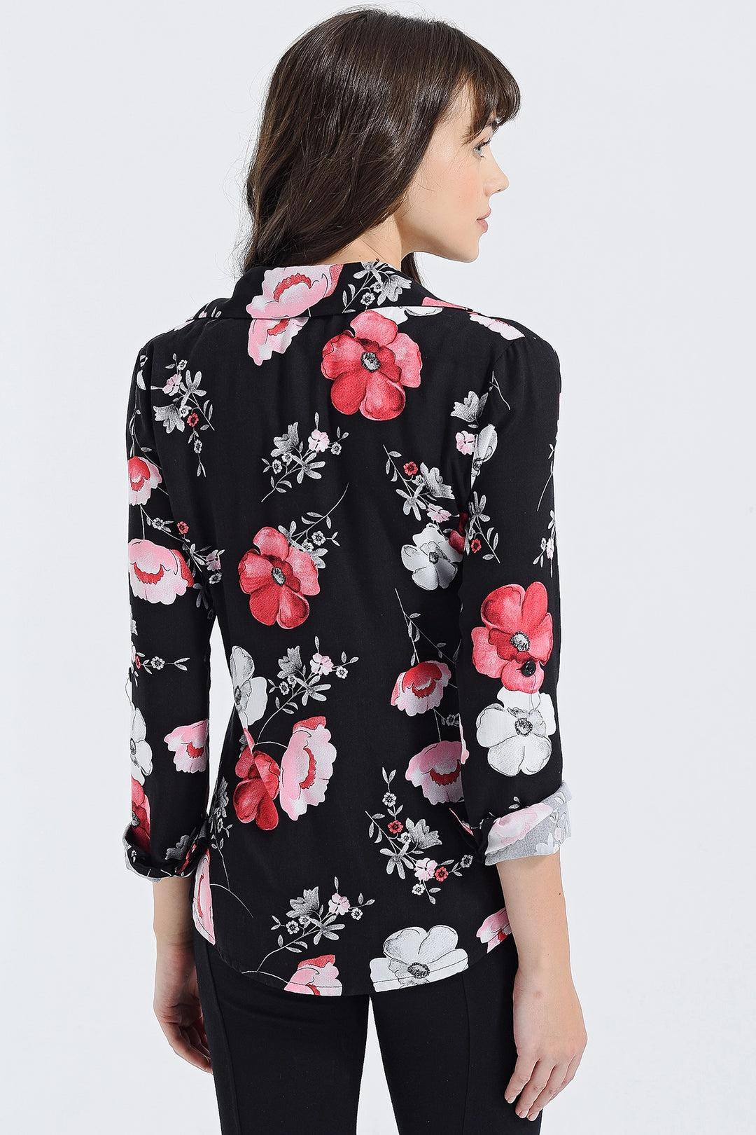 Black Pink Long Sleeve Buttoned Oversized Shirt BCBSK-25700-2711 - Tizimín
