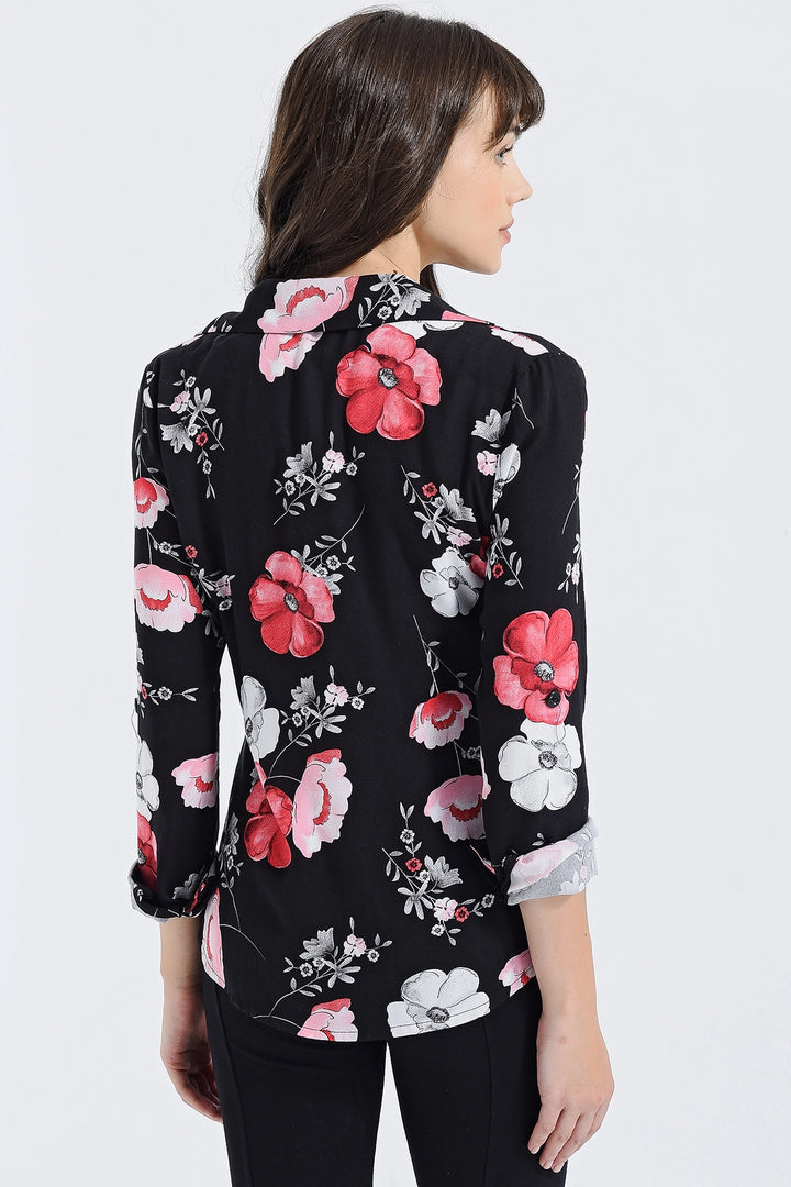 Black Pink Long Sleeve Buttoned Oversized Shirt BCBSK-25700-2711 - Tizimín
