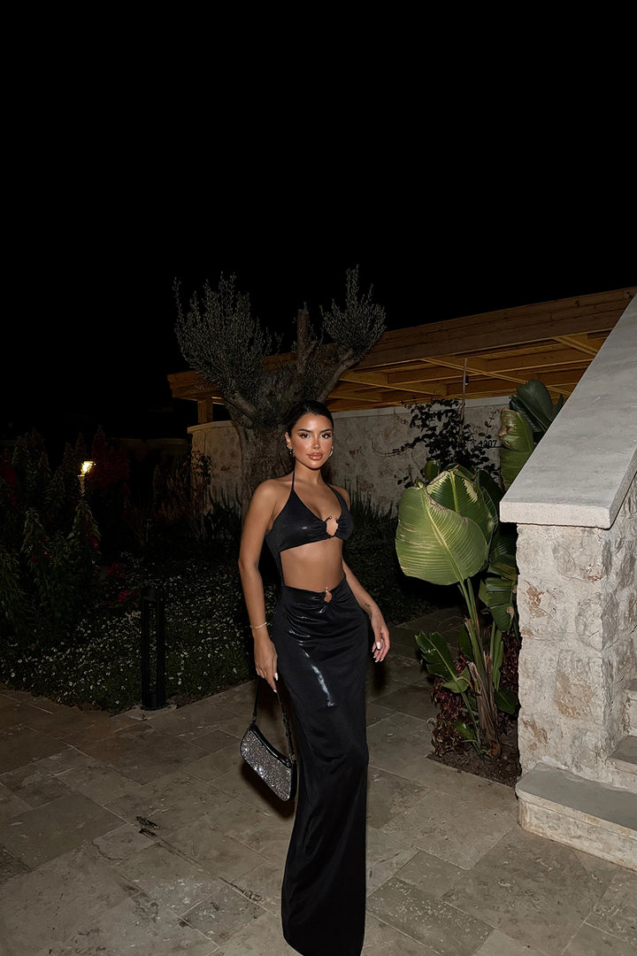 EYY Women Black Shiny Dress - Corpus Christi