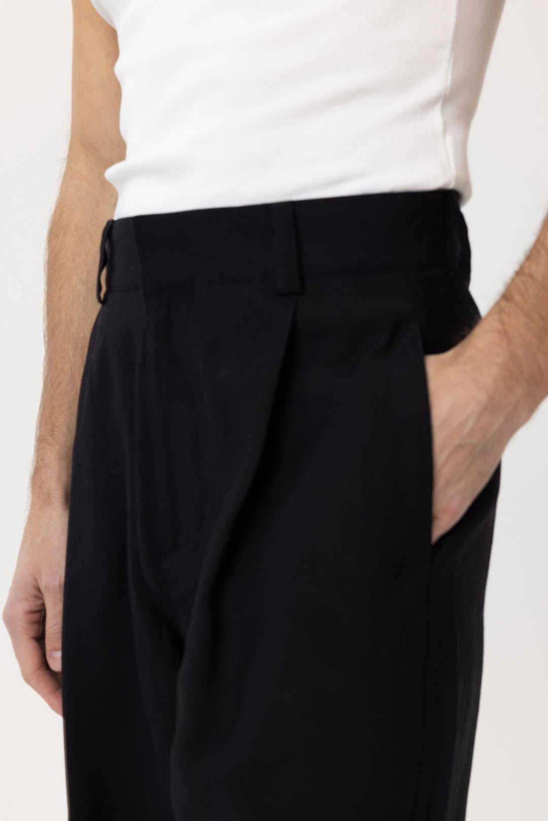 ANT Antioch Siyah Pileli Baggy Fit Erkek Pantolon - Folsom