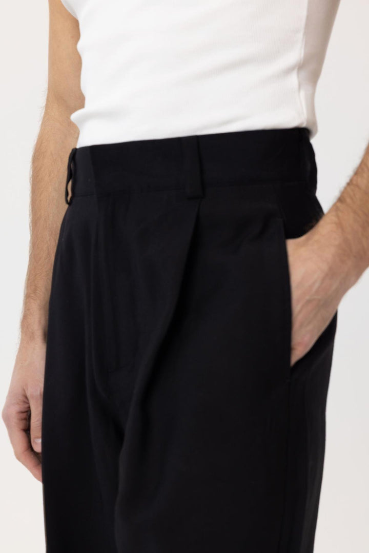 ANT Antioch Siyah Pileli Baggy Fit Erkek Pantolon - Folsom