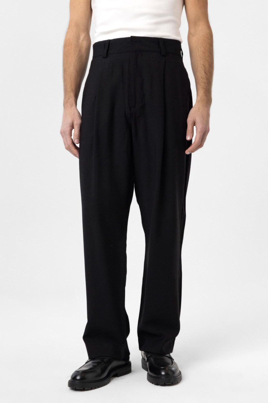 ANT Antioch Siyah Pileli Baggy Fit Erkek Pantolon - Folsom
