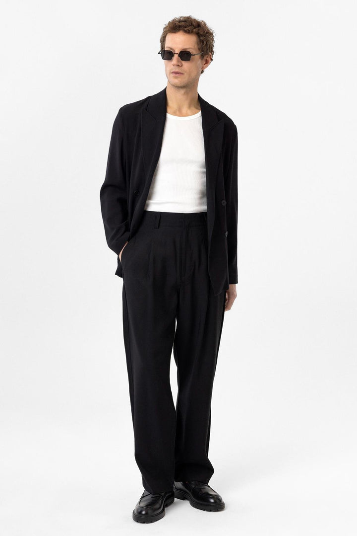 ANT Antioch Siyah Pileli Baggy Fit Erkek Pantolon - Folsom