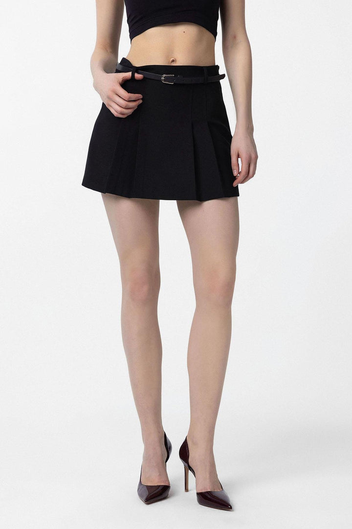 ANT Antioch Black Pleated Women's Mini Skirt - Chur