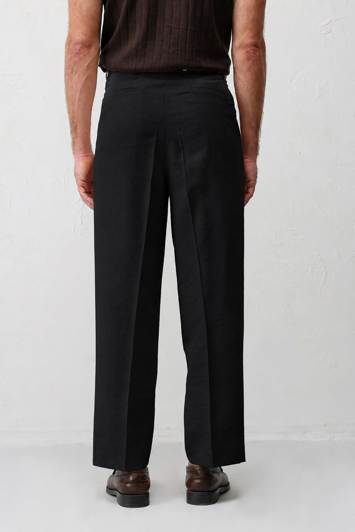 ANT Antioch Siyah Pileli Relaxed Fit Erkek Pantolon - Grenoble