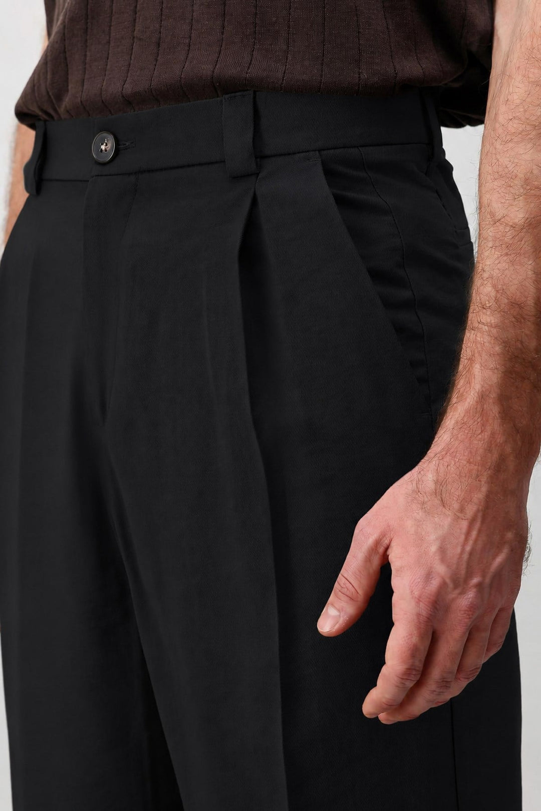 ANT Antioch Siyah Pileli Relaxed Fit Erkek Pantolon - Grenoble