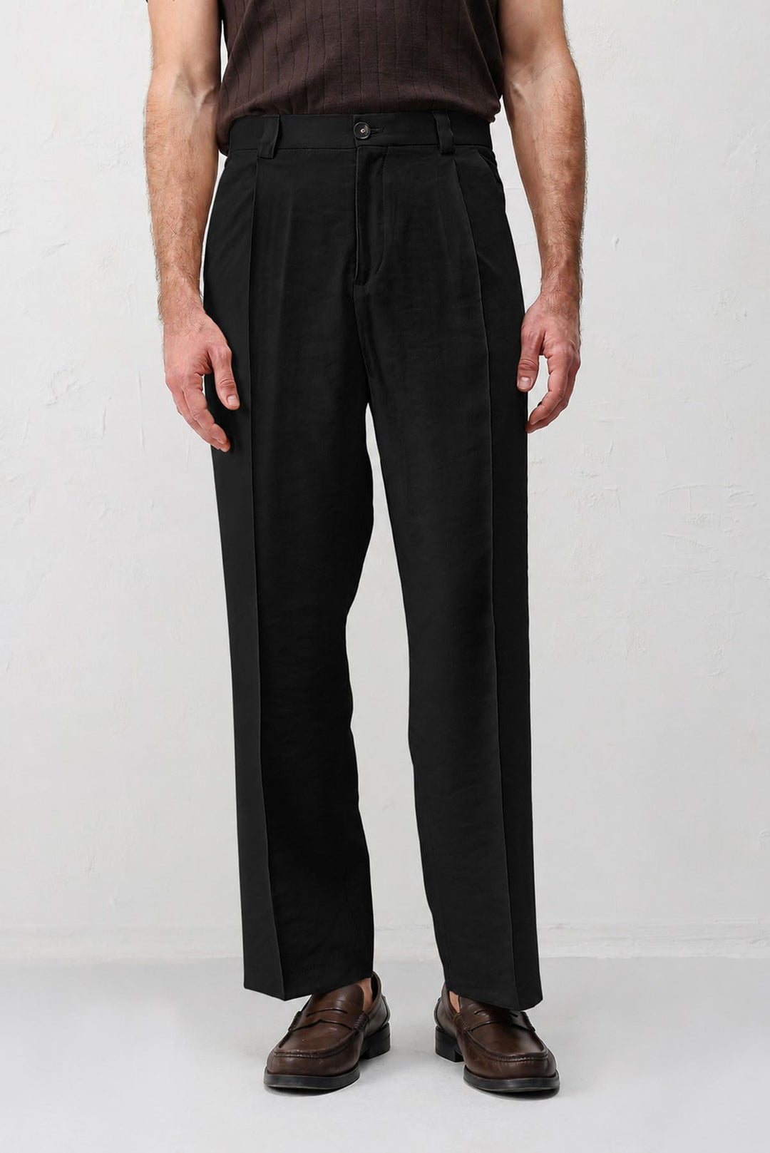 ANT Antioch Siyah Pileli Relaxed Fit Erkek Pantolon - Grenoble