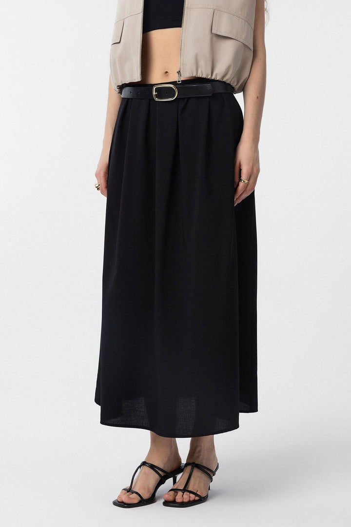 ANT Antioch Black Buttoned Women's Midi Skirt - Bridgewater