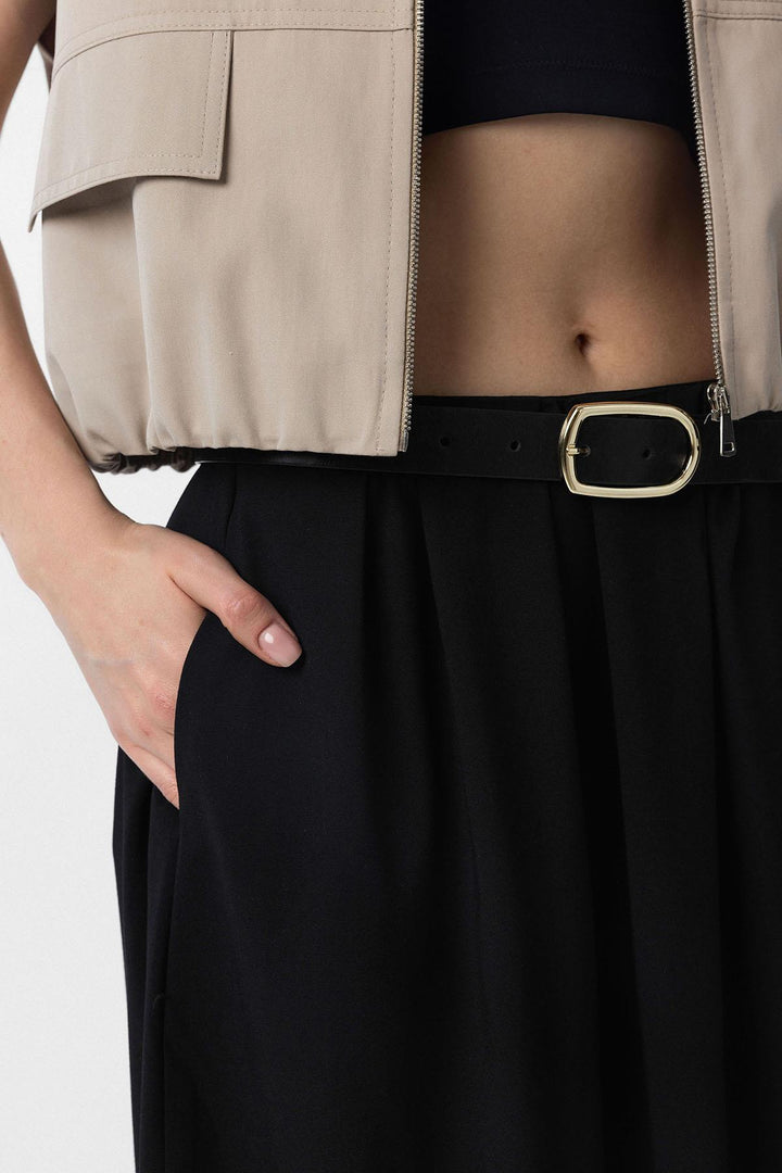 ANT Antioch Black Buttoned Women's Midi Skirt - Bridgewater