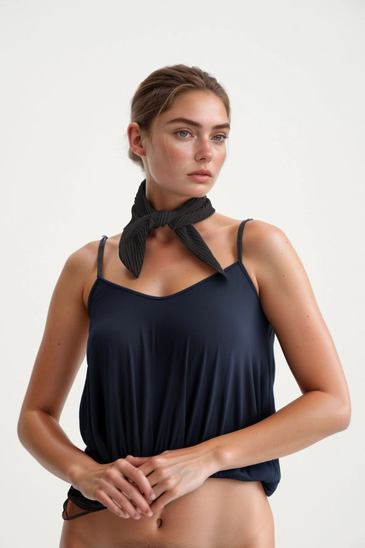 Black Pleated Bandana Scarf BCNSV-2513731 - Springfield