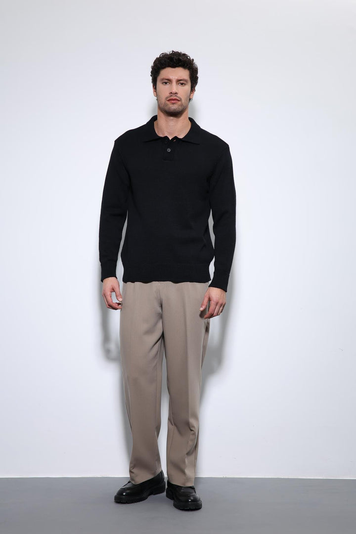 ANT Antioch Siyah Polo Yaka Basic Erkek Kazak - Apeldoorn