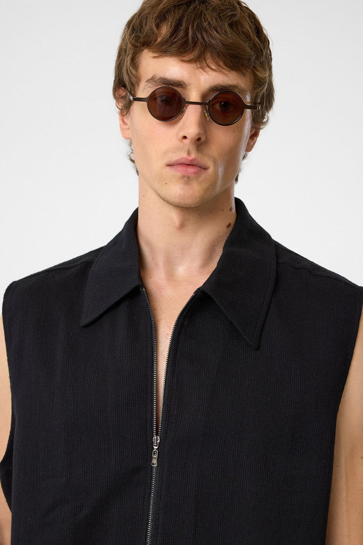 ANT Antioch Black Polo Neck Men's Vest - Aurich