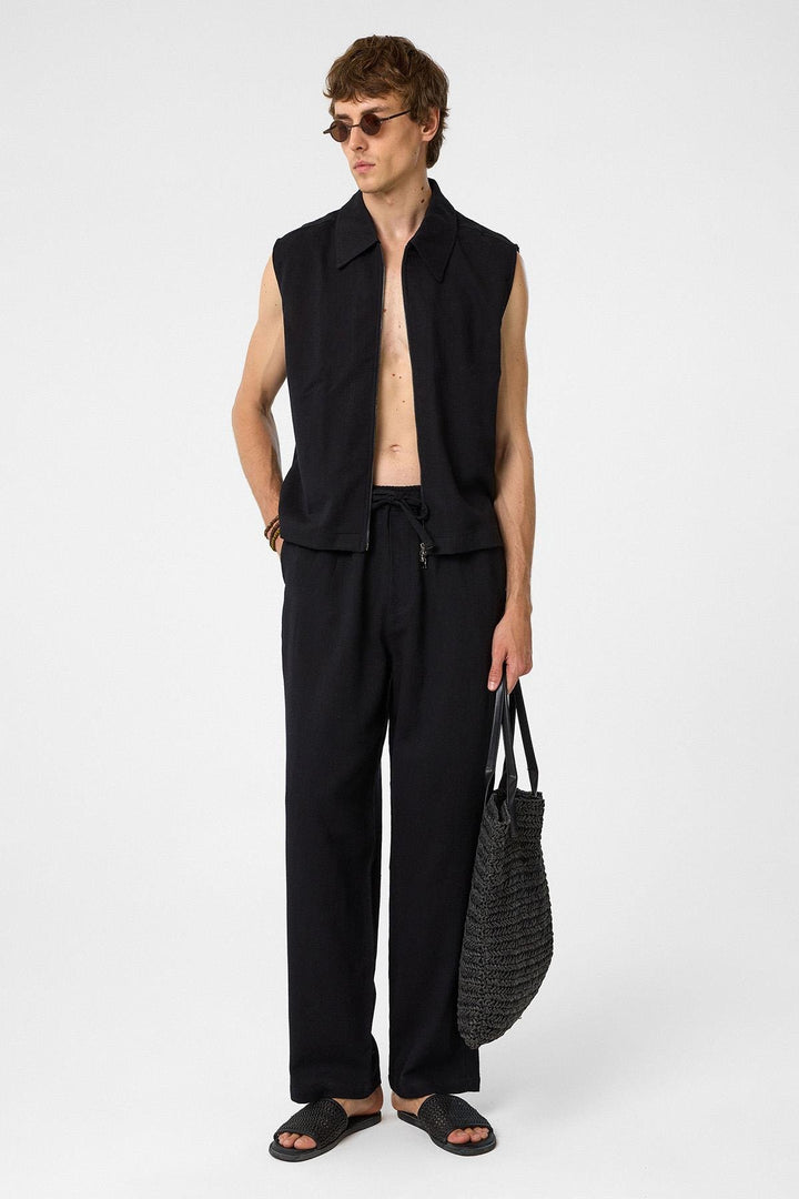 ANT Antioch Black Polo Neck Men's Vest - Aurich